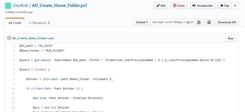 Créer des dossiers personnels dans un domaine avec Powershell